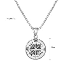 Compass compass titanium steel necklace