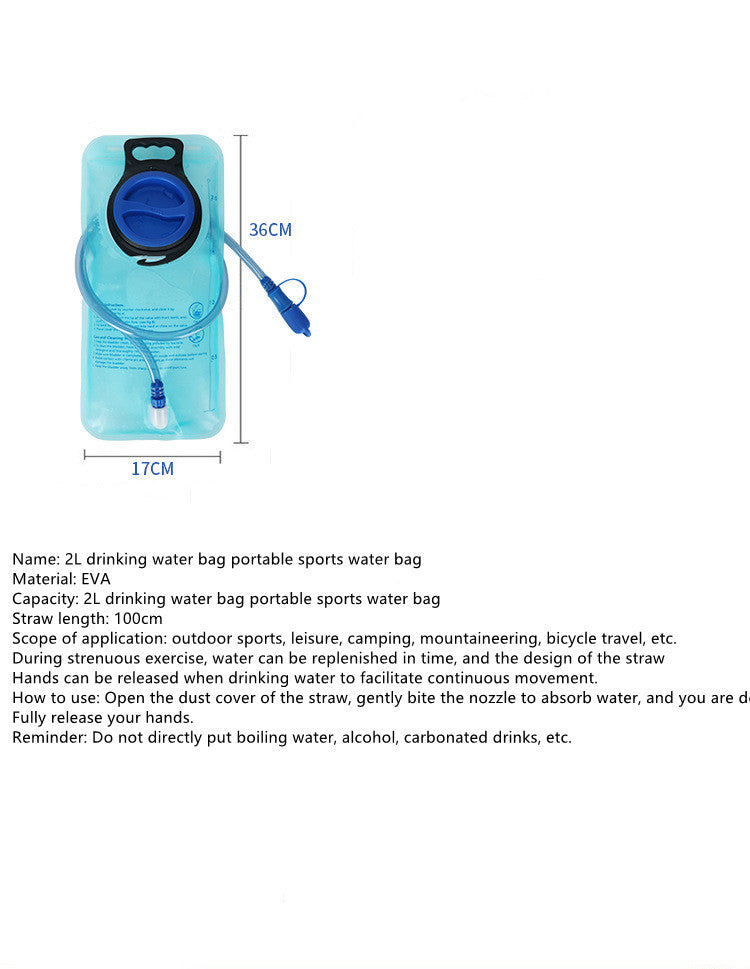 Riding Backpack Water Bag Cross-country Backpack Water Bag 2L Water Bag Quick Release Camping Water Bag Water Bag