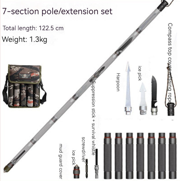 Multifunction Trekking Poles Outdoor Cane With T Head