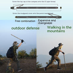 Multifunction Trekking Poles Outdoor Cane With T Head