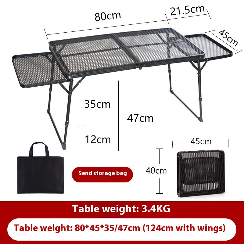 Outdoor Folding Table Portable Round Picnic Table Camping