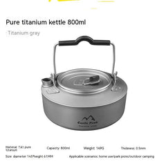 Outdoor Titanium Kettle Boiling Water Camping Household