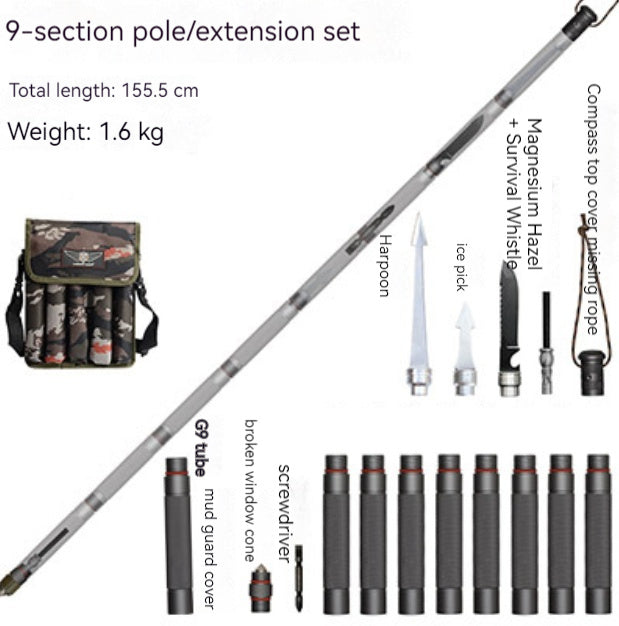 Multifunction Trekking Poles Outdoor Cane With T Head