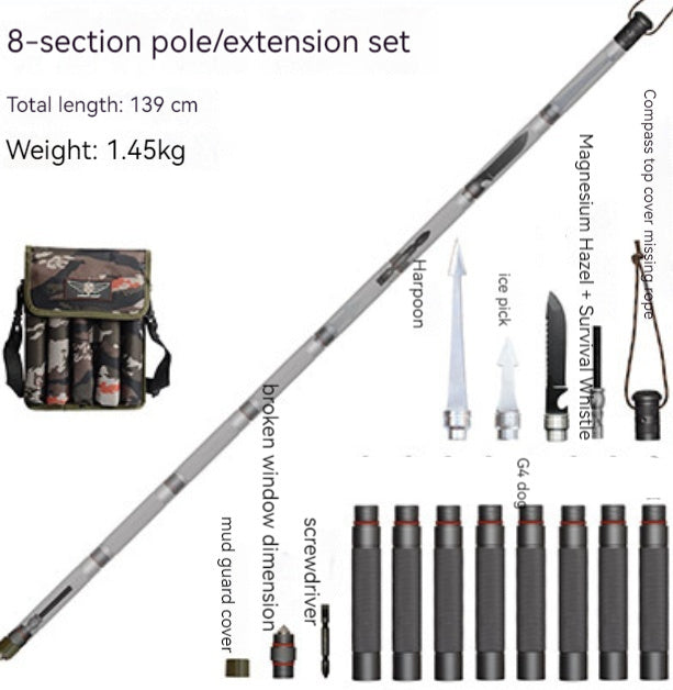 Multifunction Trekking Poles Outdoor Cane With T Head