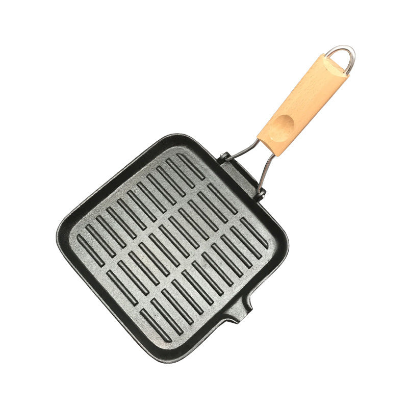 Camping Cookware Cast Iron Steak Skillet Folding Pan