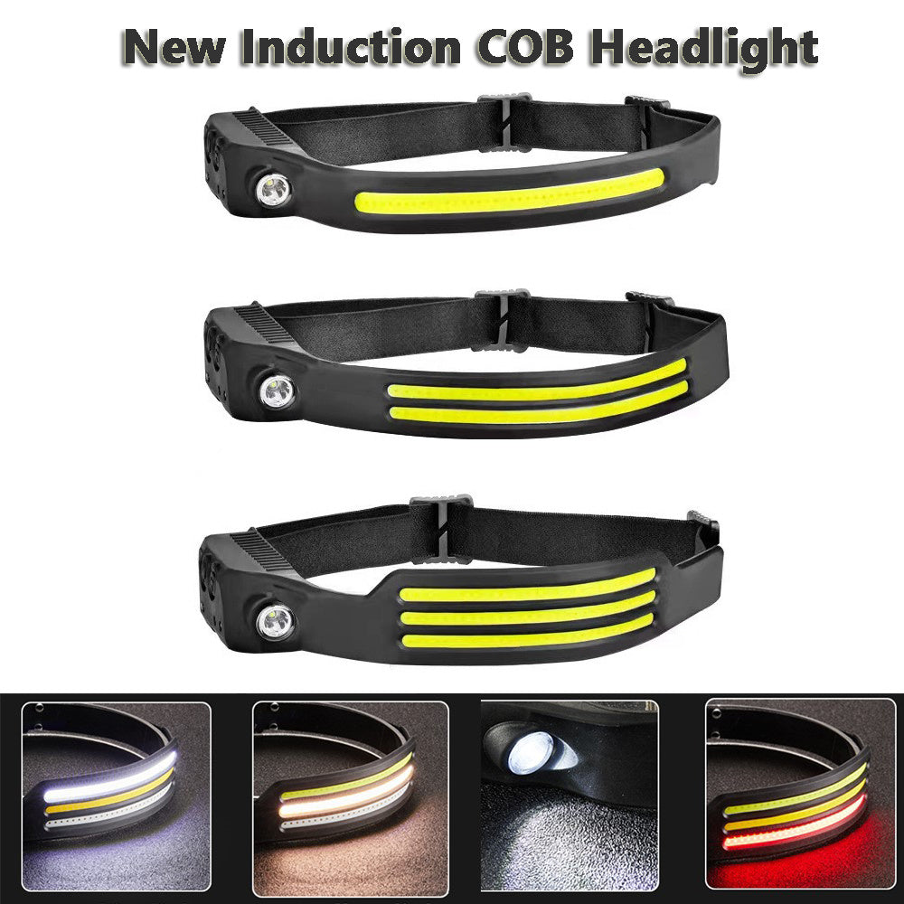 LED Induction Riding Headlamp Flashlight USB Rechargeable Waterproof Camping Headlight With All Perspectives Hunting Light